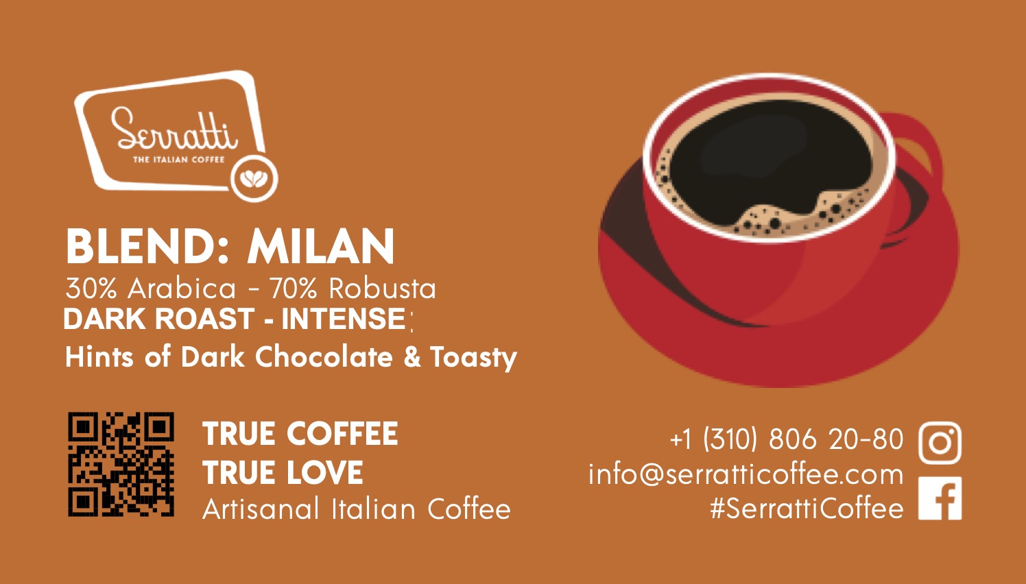 Bag of Whole Coffee Beans Blend Milan 10 oz