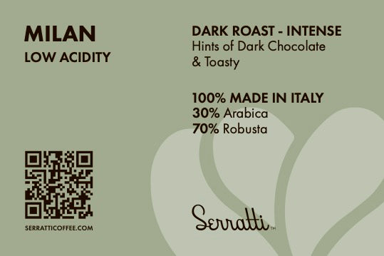 Bag of Whole Coffee Beans Blend Milan 8 oz